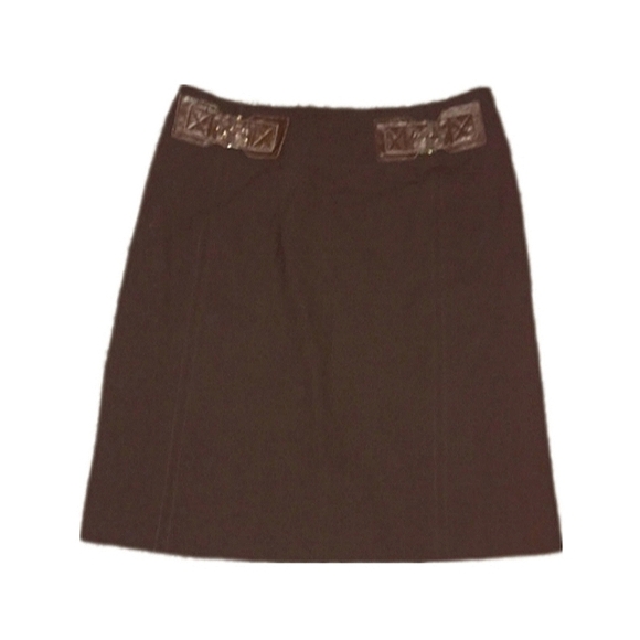 Tory Burch Dark Brown Wool Midi Skirt - Picture 2 of 5